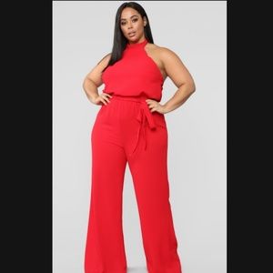 Red Halter Jumpsuit